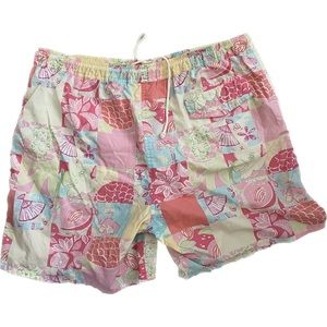 Vintage Men's Lilly Pulitzer Swim Trunks Shorts Patchwork print Multicolor Sz M